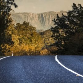 View of Mt Buffalo from Tawonga Gap Road